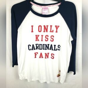 Victoria's Secret Pink "I Only Kiss Cardinals Fans" Love Pink Shirt Sz L